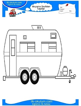 Çocuklar İçin Karavan Boyama Sayfaları 